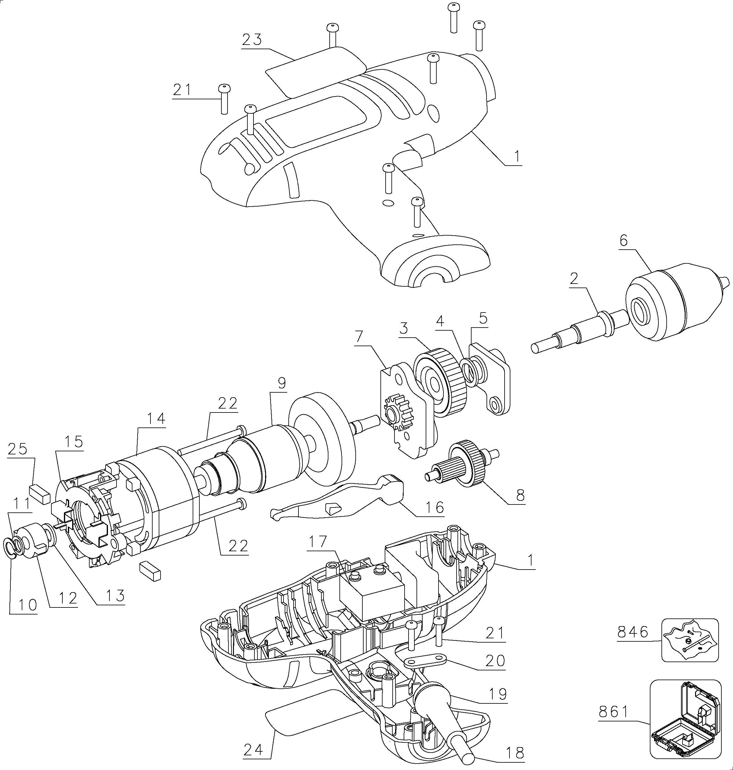 Page A Diagram and Parts List for DR210K 1 Black and Decker Boring Machine